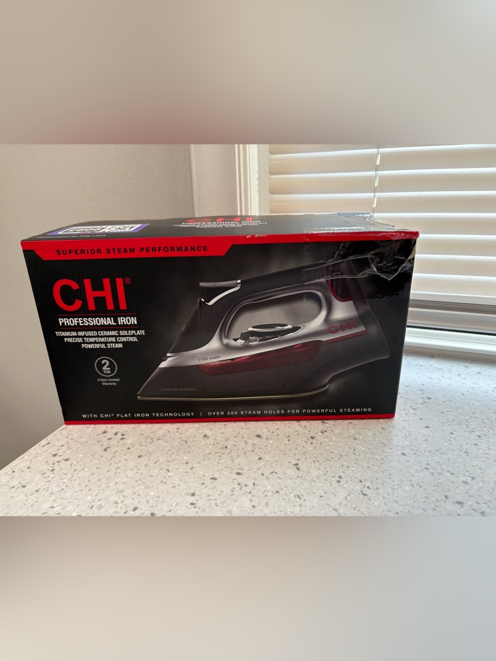 NEW CHI Professional Steam Iron - Black & Red